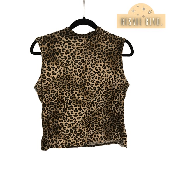 Tops - Cheetah High Neck Sleeveless Top (2 for $7)